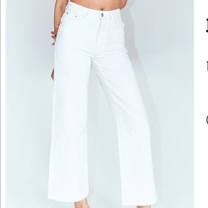 Princess Polly Straight Leg White Jeans
